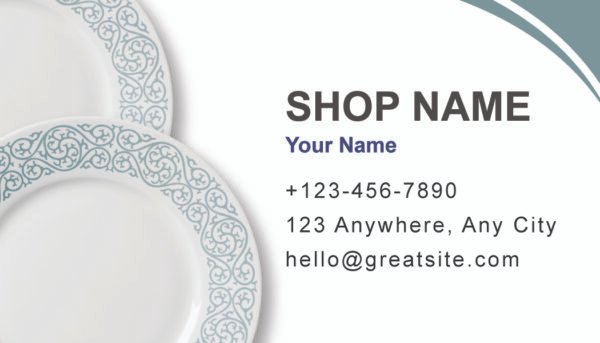 sample business cards for crockery