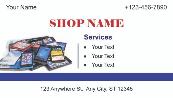 Mobile Repair Shop sample card