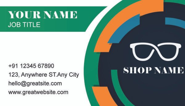 optical shop sample business cards