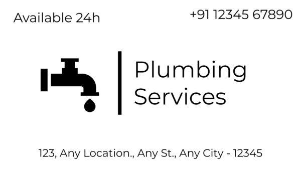 plumber sample business cards