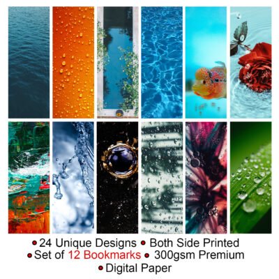Water Painted Bookmarks Set of 12