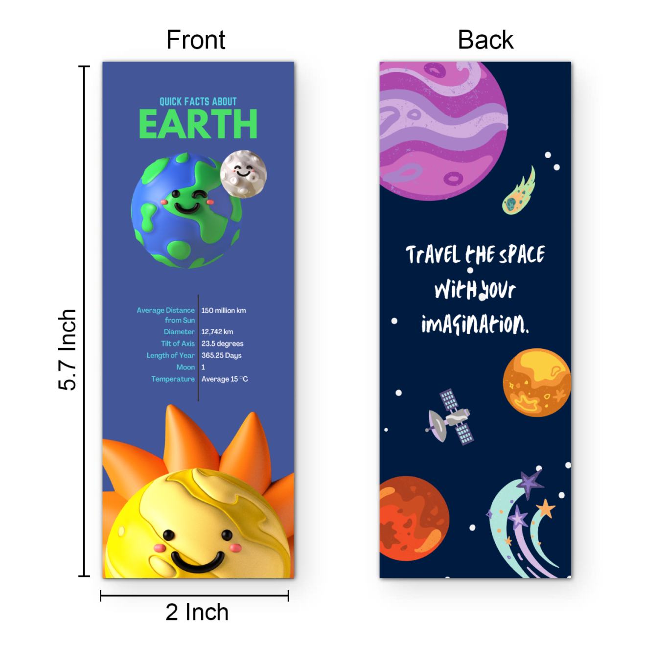 Solar System Bookmark Design Solar System - Set of 12 Bookmarks - WhatsYourPrint Online Printing