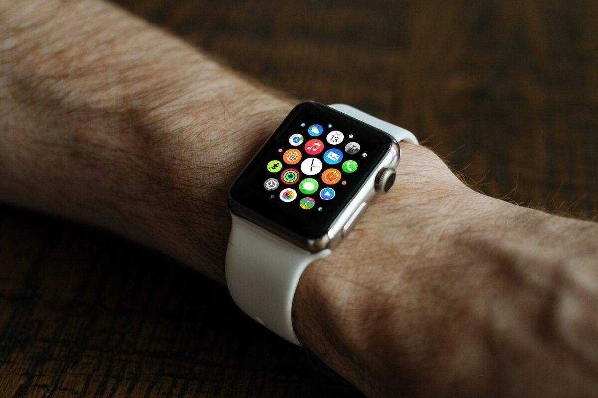 user showing his smart watch