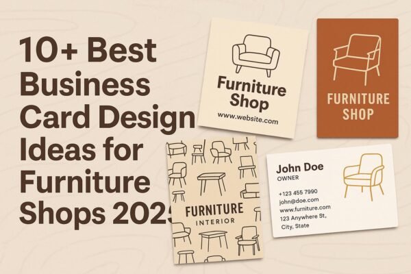Wooden Texture Business Card Design for Furniture Shops