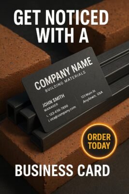 Professional Business Card for Building Material Supplier