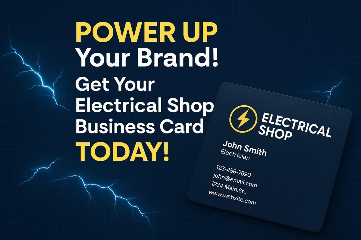 Professional business card design for electrical shops