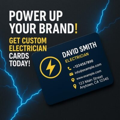Custom Business Card Design for Electricians – WhatsYourPrint