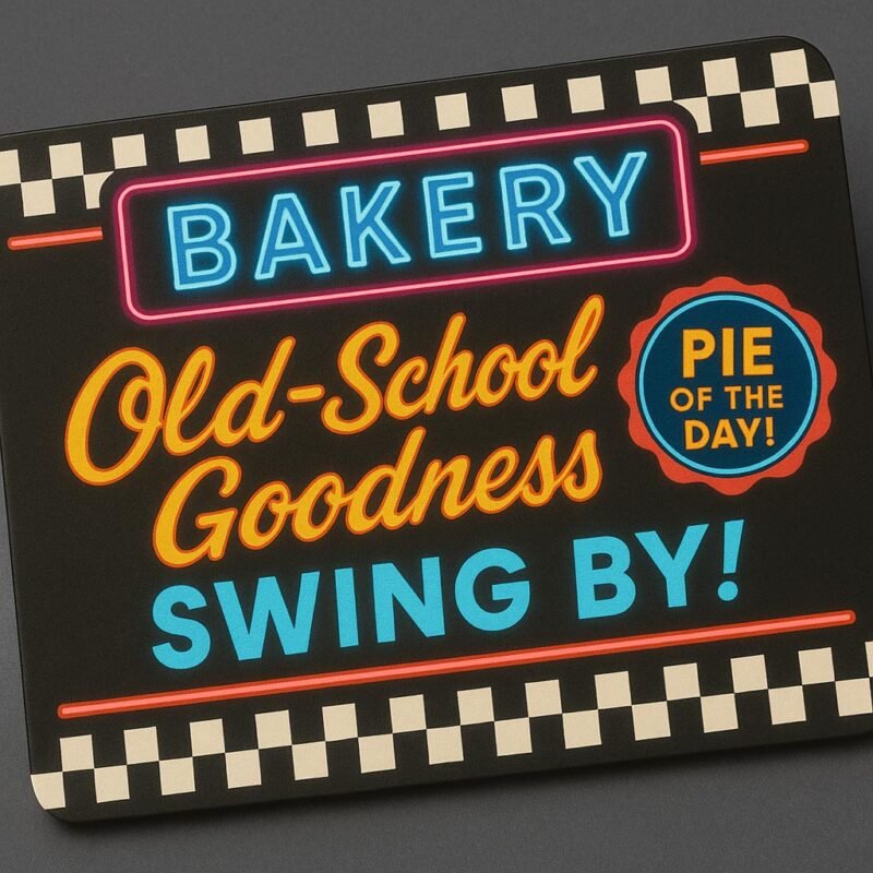 Modern bakery business card with scannable QR code