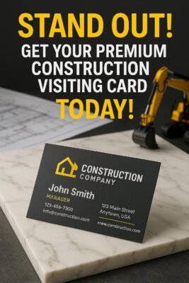 Custom Visiting Card for Construction Company – Premium Design by WhatsYourPrint