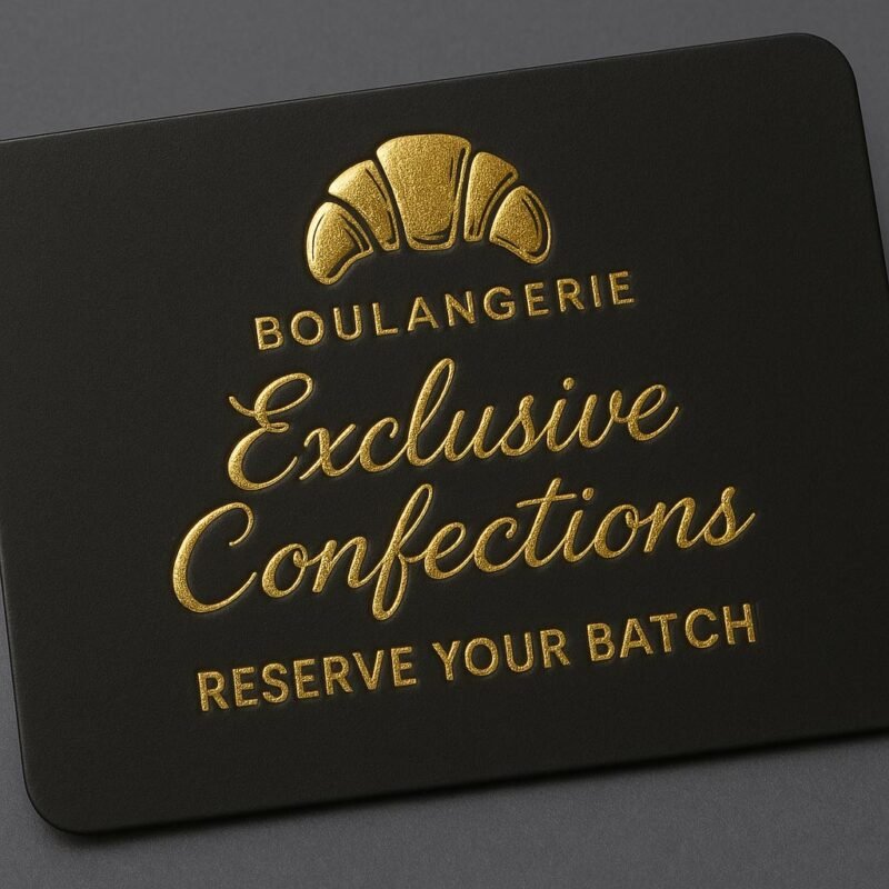 Artistic hand-drawn bakery business card with whimsical doodles