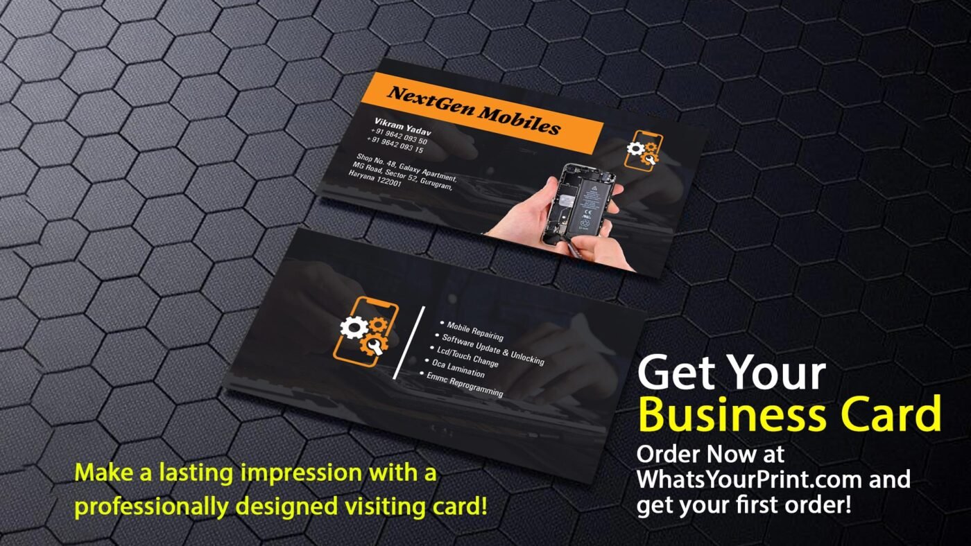 Professional Visiting Card Design for Mobile Repairing Shop