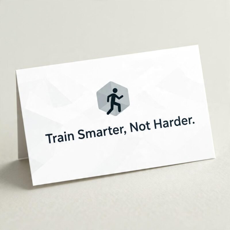 High-energy personal trainer card with motivational quote