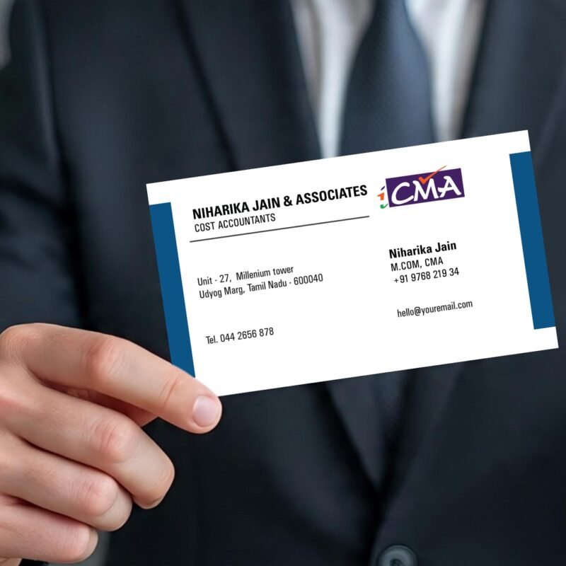 Minimalist Chartered Management Accountant Business Card Design – Clean & Professional