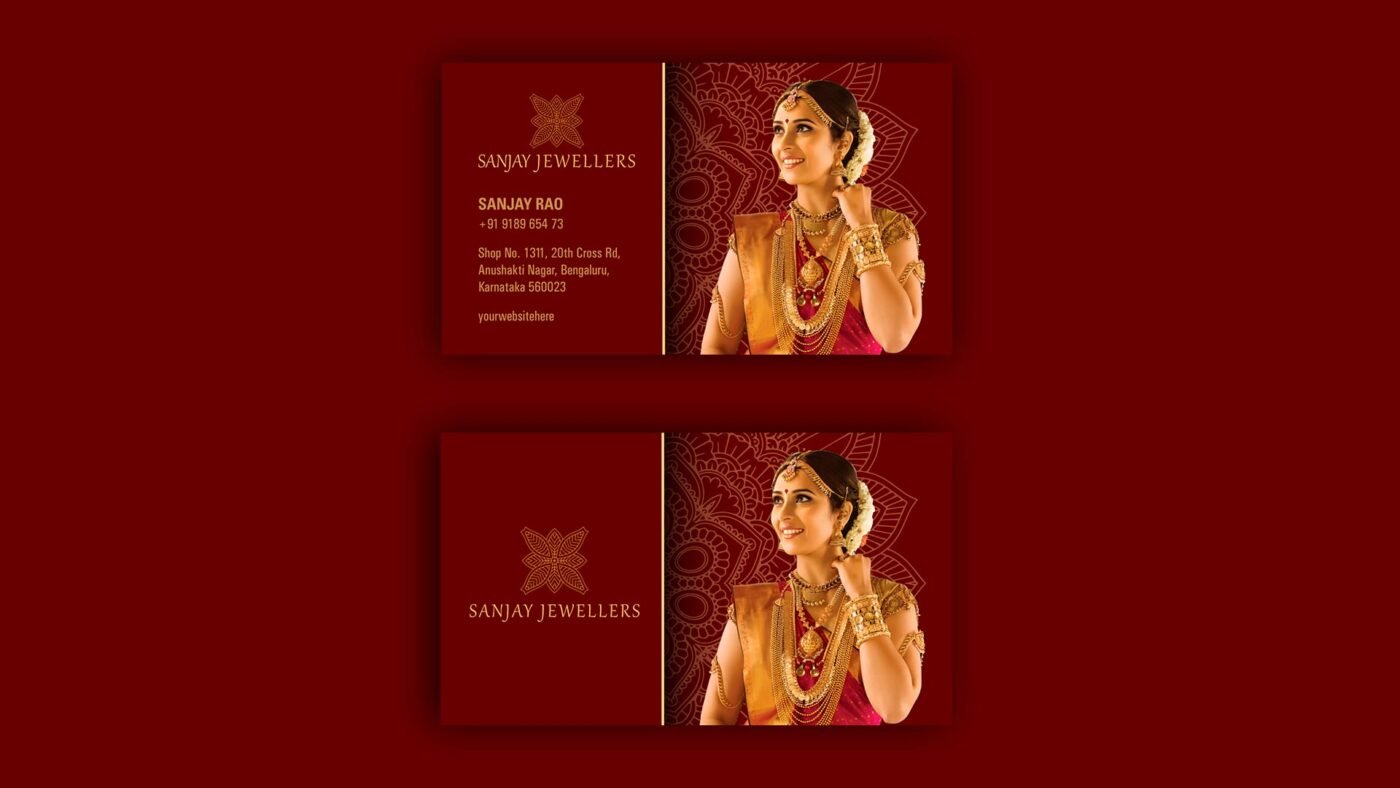 Dual-Side Printed Visiting Card for Jewellery Shops – Front & Back Design