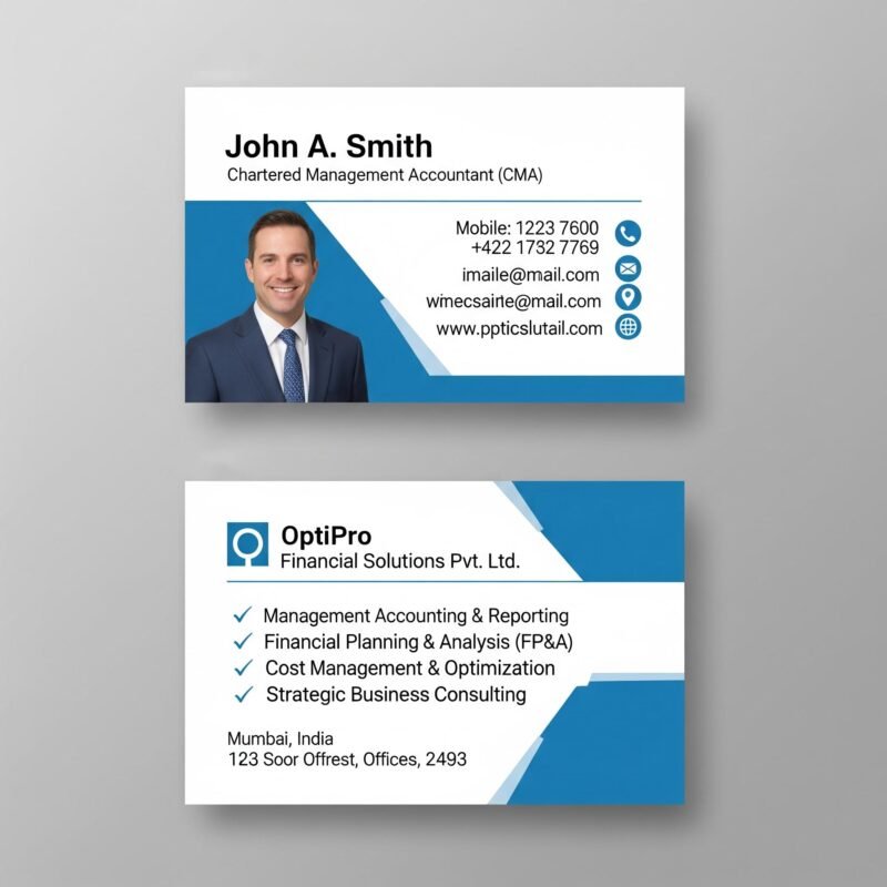Two-Tone Chartered Accountant Business Card – Unique Color Contrast