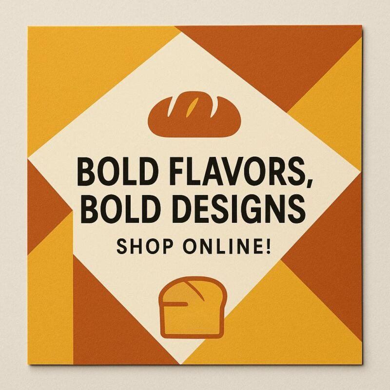 Sleek geometric-patterned bakery business card design