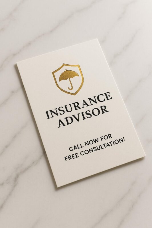 Custom Insurance Advisor Visiting Card Designs by WhatsYourPrint