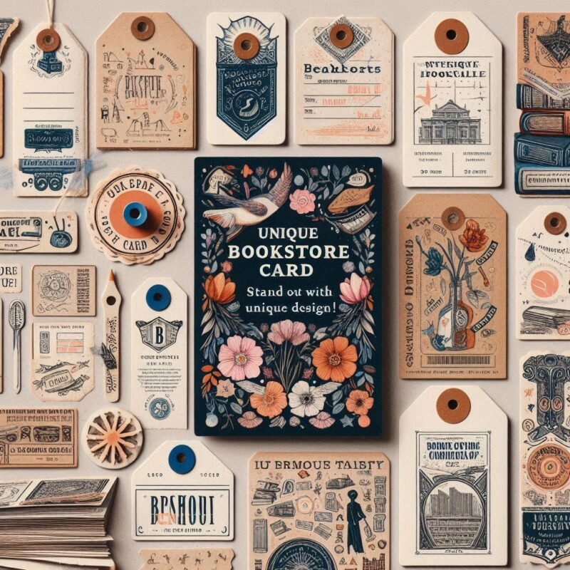 Simple white embossed business card with book icon