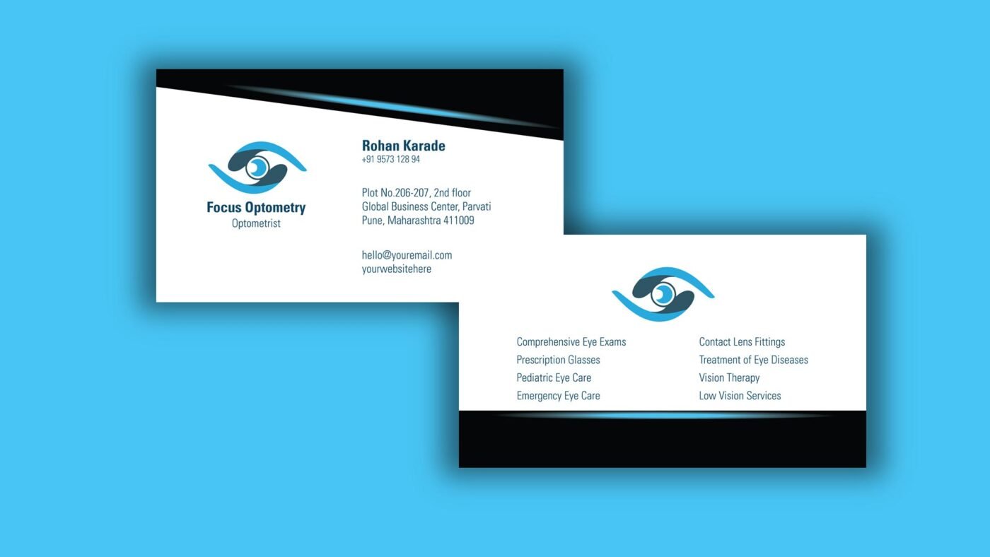 Minimalist Optometrist Business Card Design with Clean Layout