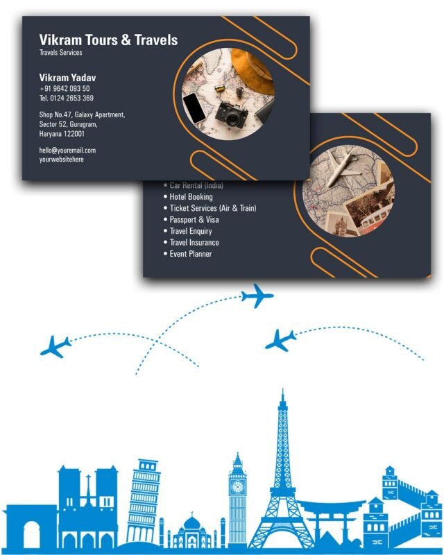 Minimalist Travel Agency Business Card Design