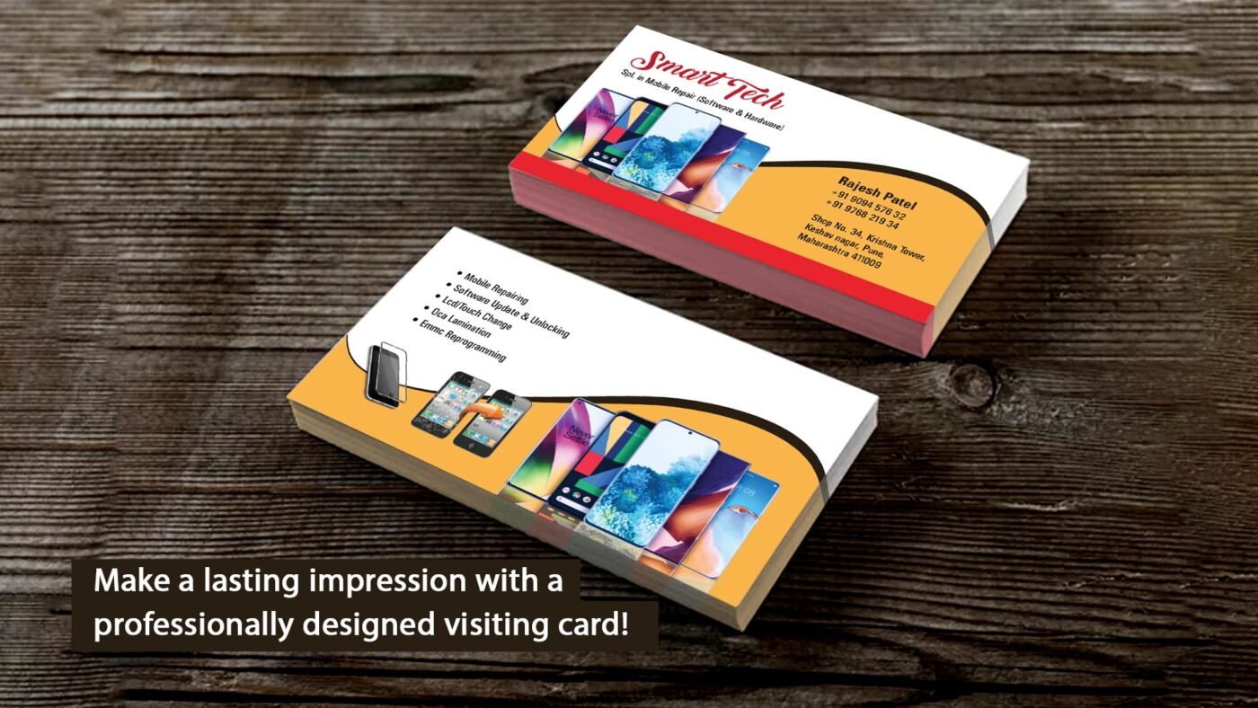 Minimalist Visiting Card Design for Mobile Repair Shop