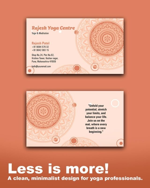 Simple & Elegant Yoga Teacher Business Card Design