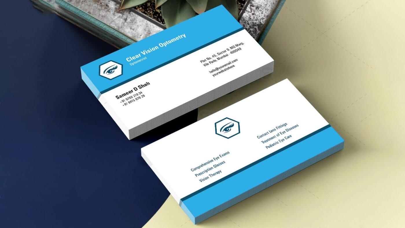 Optometrist Business Card with QR Code for Appointment Booking