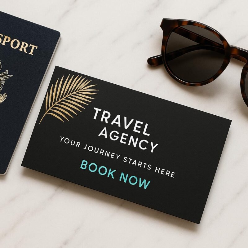 Unique Passport-Themed Travel Business Card
