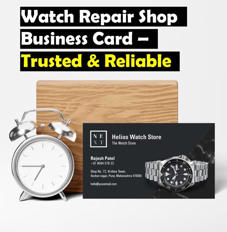Professional business card for watch repair services