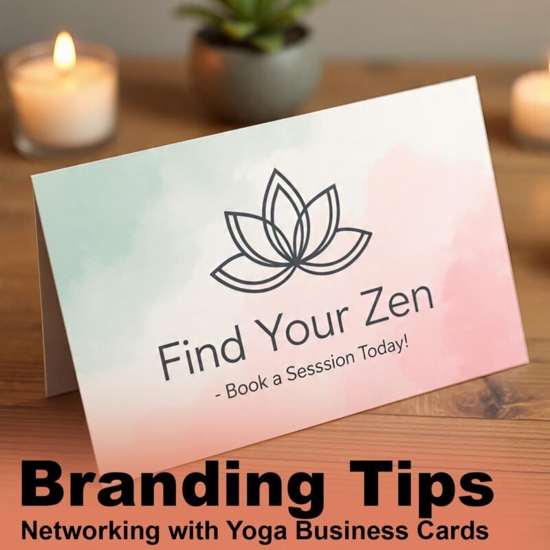 Yoga Teacher Handing Out Business Cards at a Wellness Event