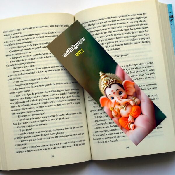 Cyberpunk Neon Ganpati Bookmark – Custom Name + Ganesha Art