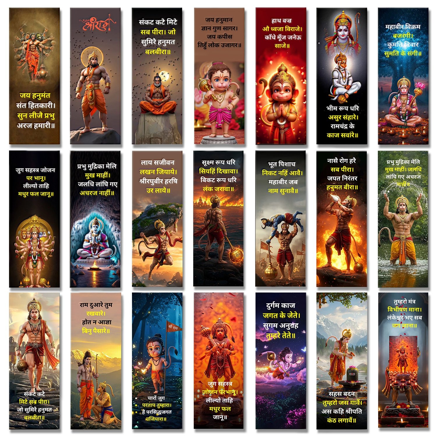 Stained Glass Hanuman Bookmark – Multi-Faith Collection