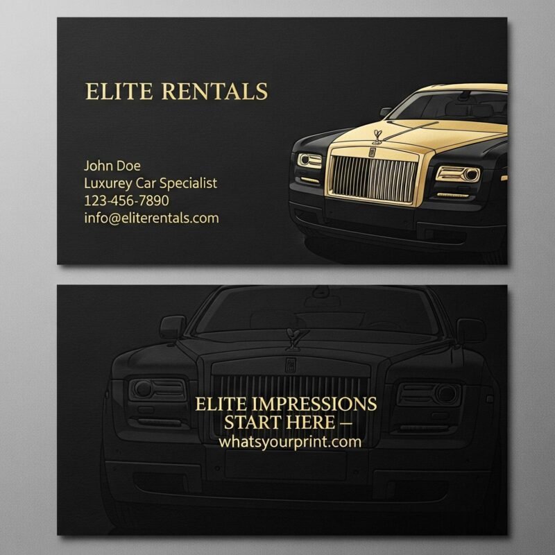 Premium Gold Foil Business Card for High-End Car Rentals