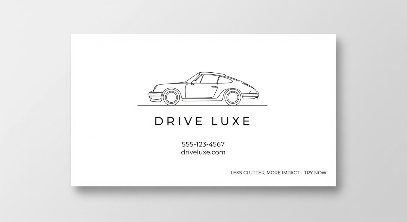 Simple Black & White Business Card for Car Rental Companies