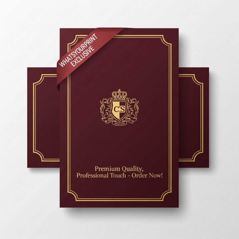 Luxury Burgundy & Gold Visiting Cards for Company Secretaries | WhatsYourPrint