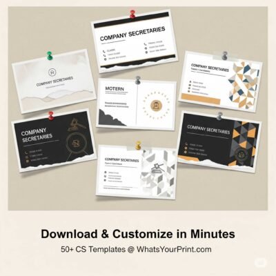Editable Business Card Templates for Company Secretaries | WhatsYourPrint