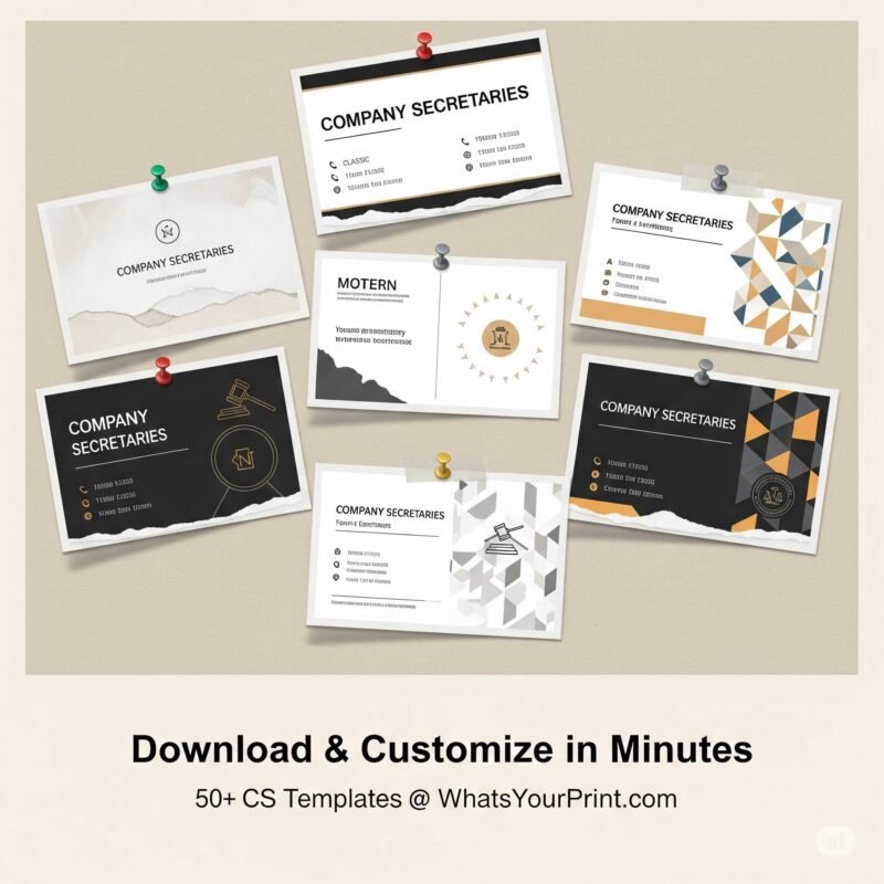 Editable Business Card Templates for Company Secretaries | WhatsYourPrint
