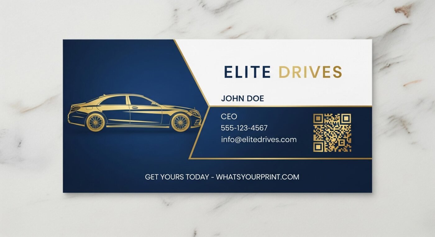 Premium Car Rental Business Card Design – Custom Printing by WhatsYourPrint