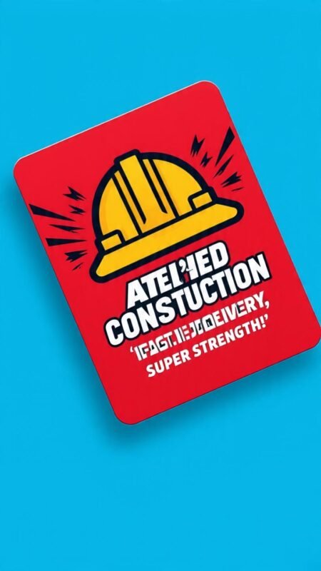 Safety-first themed construction supplier card