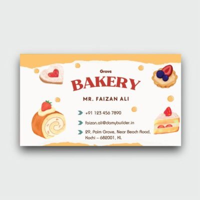 Customized Pastry Shop Premium Business Cards