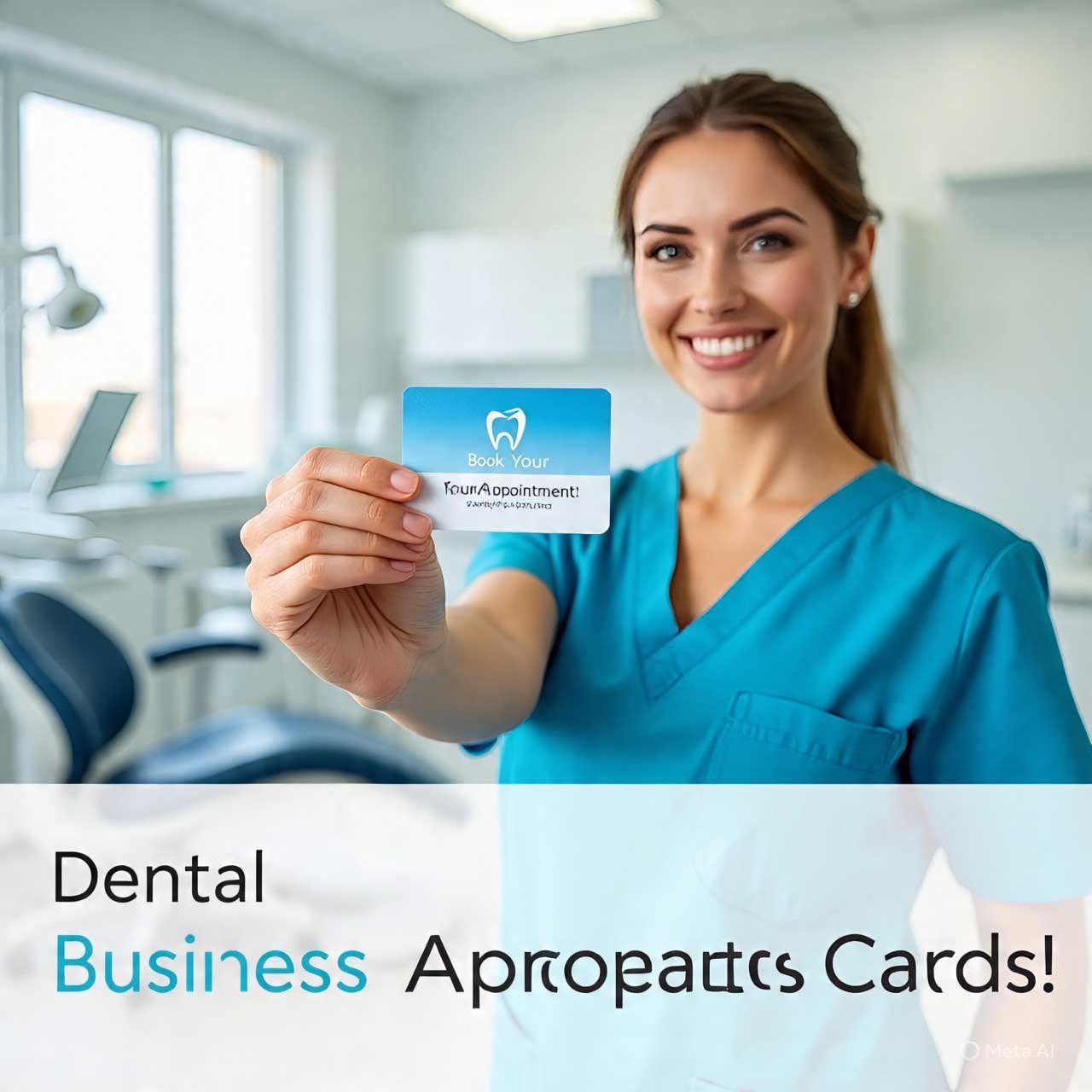 Unique custom-shaped dentist business card in the shape of a tooth.