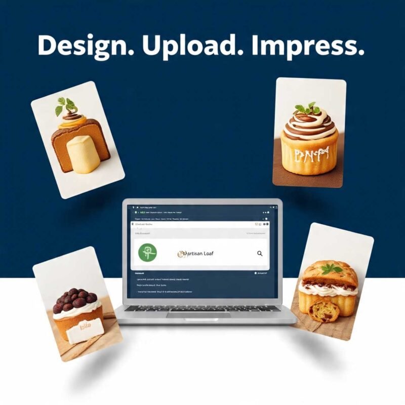 Turn your bakery business card design into a premium printed product with WhatsYourPrint.