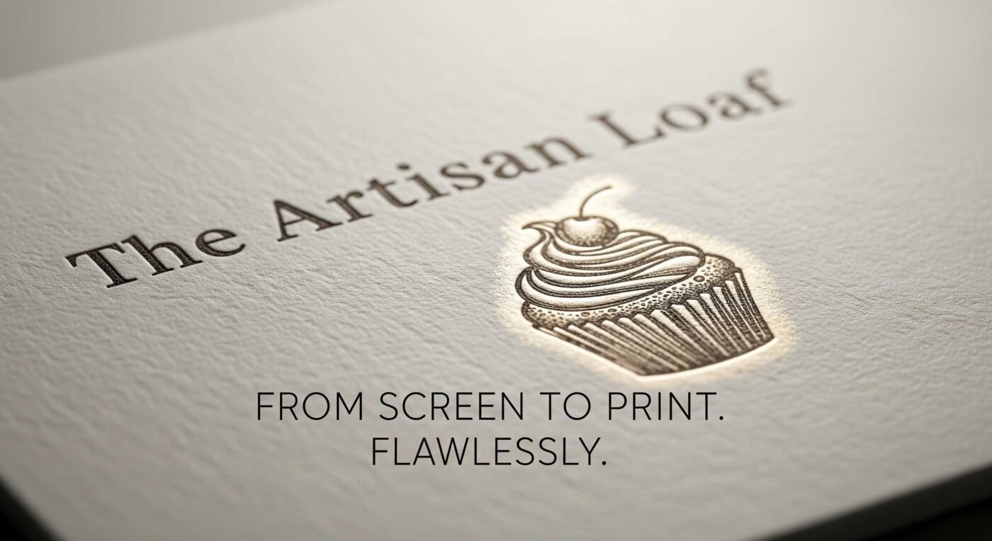 Close-up of premium bakery business card printing with spot UV gloss by WhatsYourPrint.