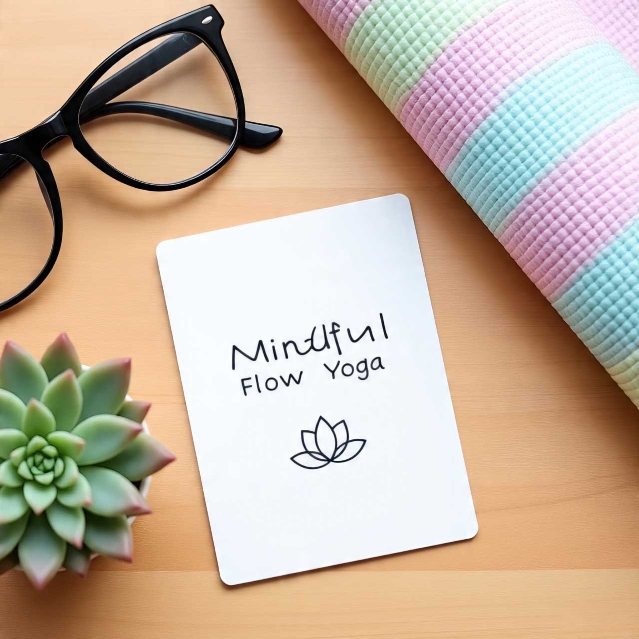 Collage of three different yoga business card design examples