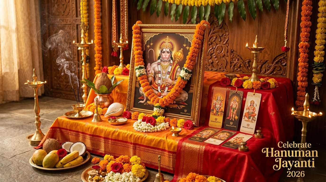 A premium Hanuman Ji Photo Frame and bookmarks by WhatsYourPrint for Hanuman Jayanti 2026 celebrations.