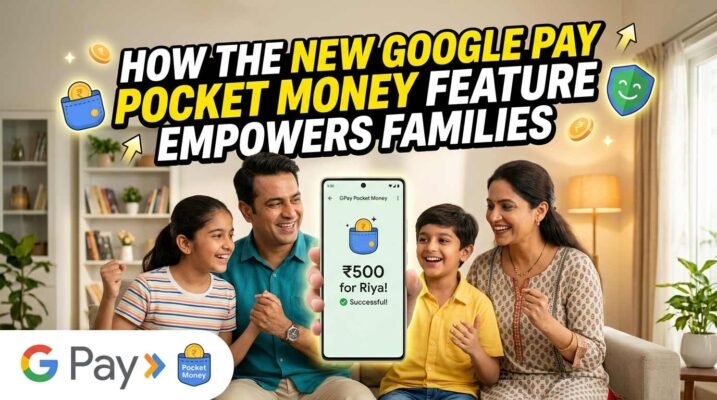 Indian parent and teenager using the Google Pay Pocket Money feature safely at home