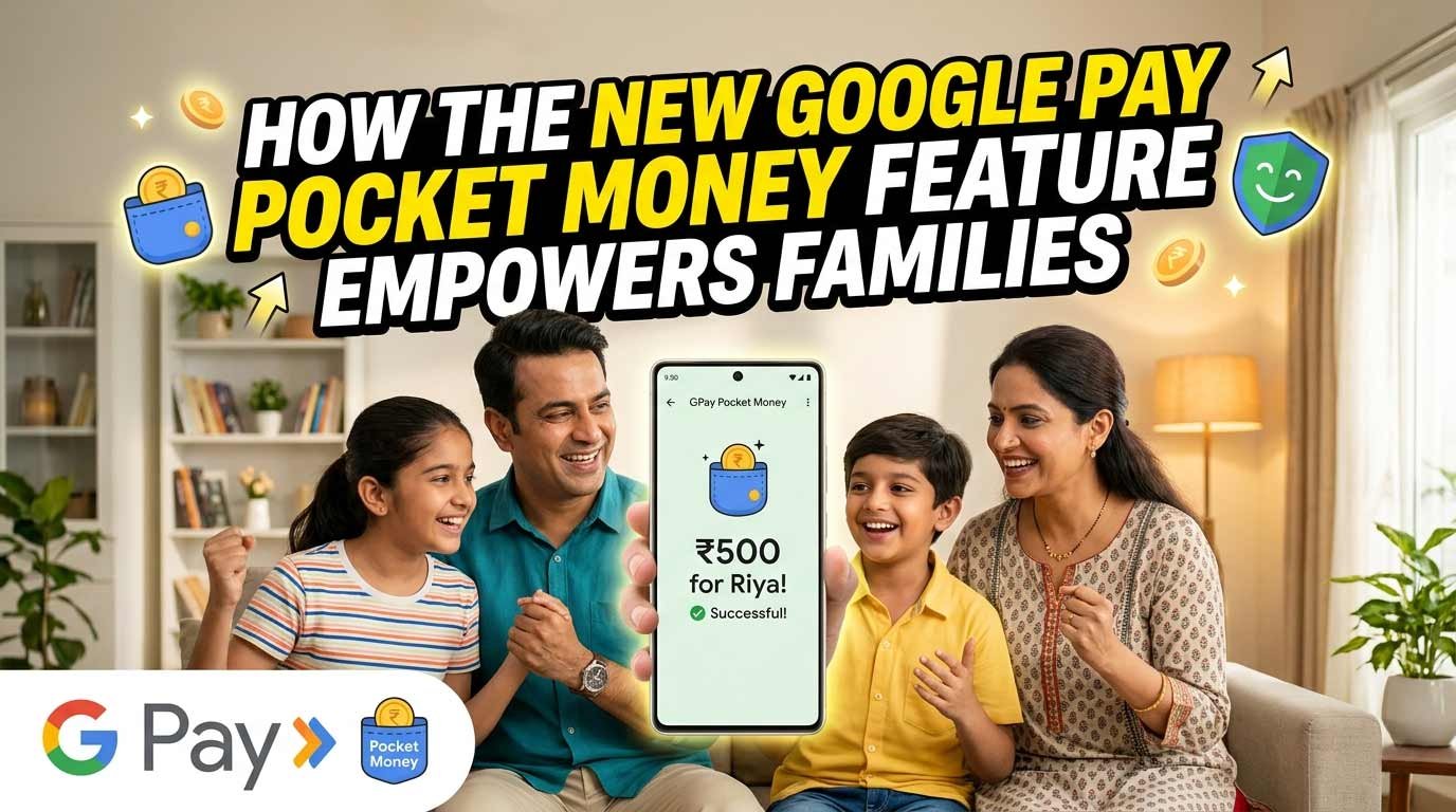 Indian parent and teenager using the Google Pay Pocket Money feature safely at home