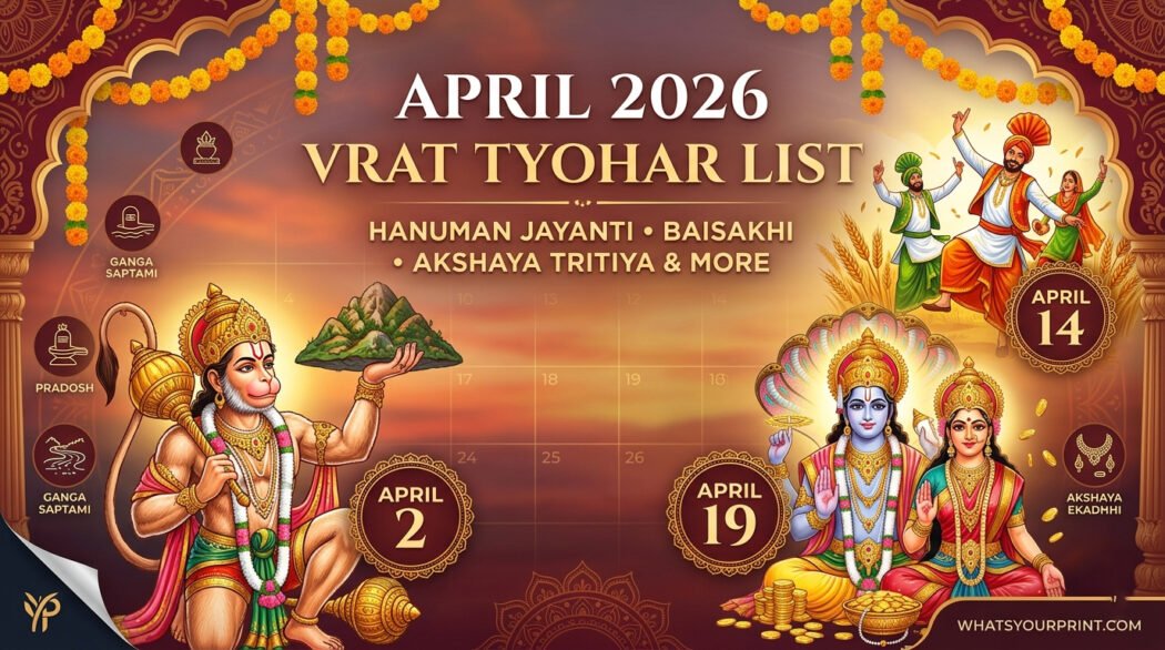 April 2026 Vrat Tyohar List: Hanuman Jayanti, Baisakhi, Akshaya Tritiya ...