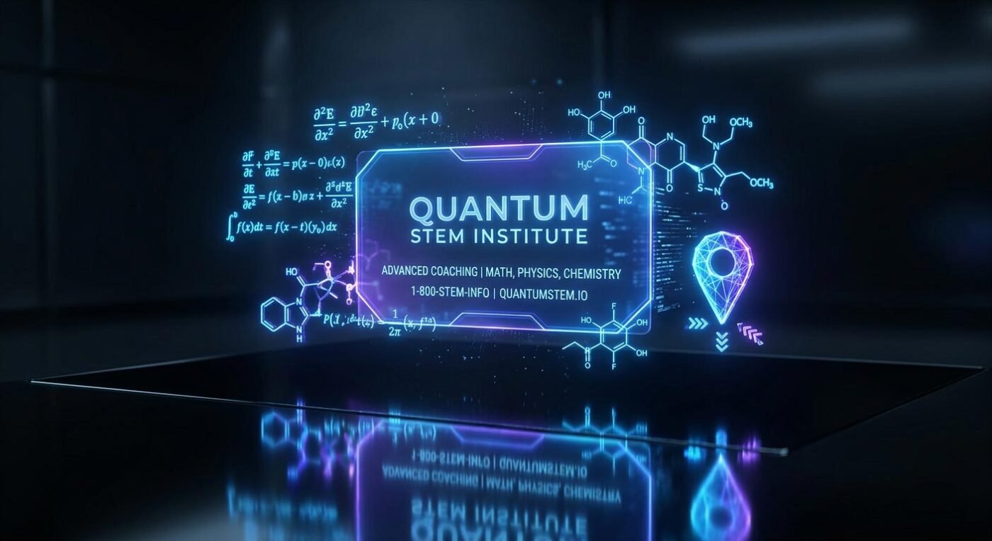 A futuristic holographic projection of a smart educational visiting card design for an advanced institute.
