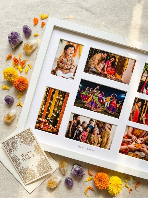 A personalized collage photo frame for Navratri gifting by WhatsYourPrint.